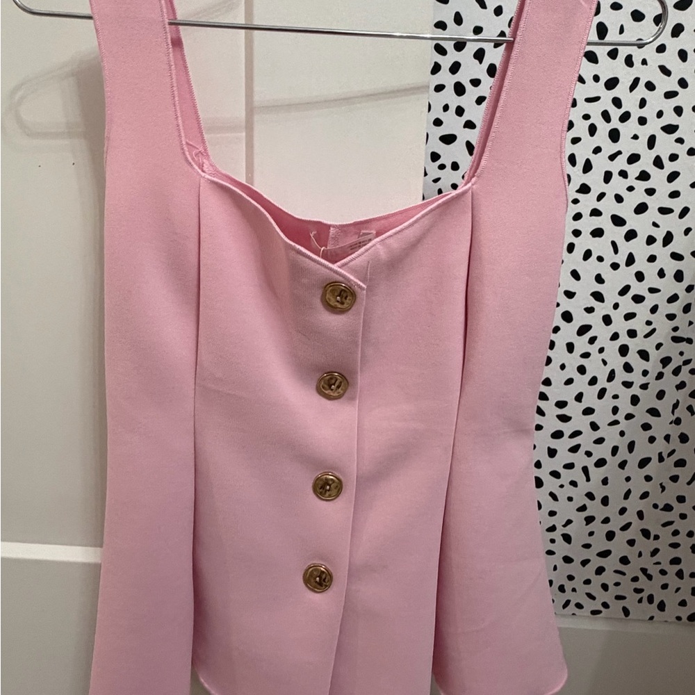 Zara Pink Buttoned Tank Top